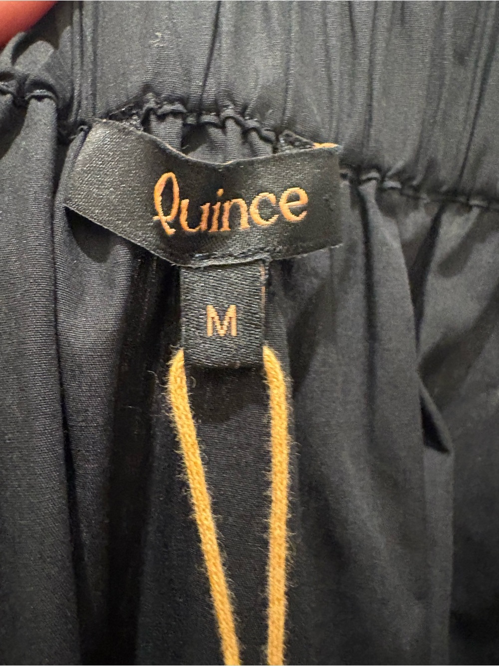 NWT Quince 100% Organic Cotton Black Midi Skirt Size Medium Elastic Waist - Picture 5 of 9